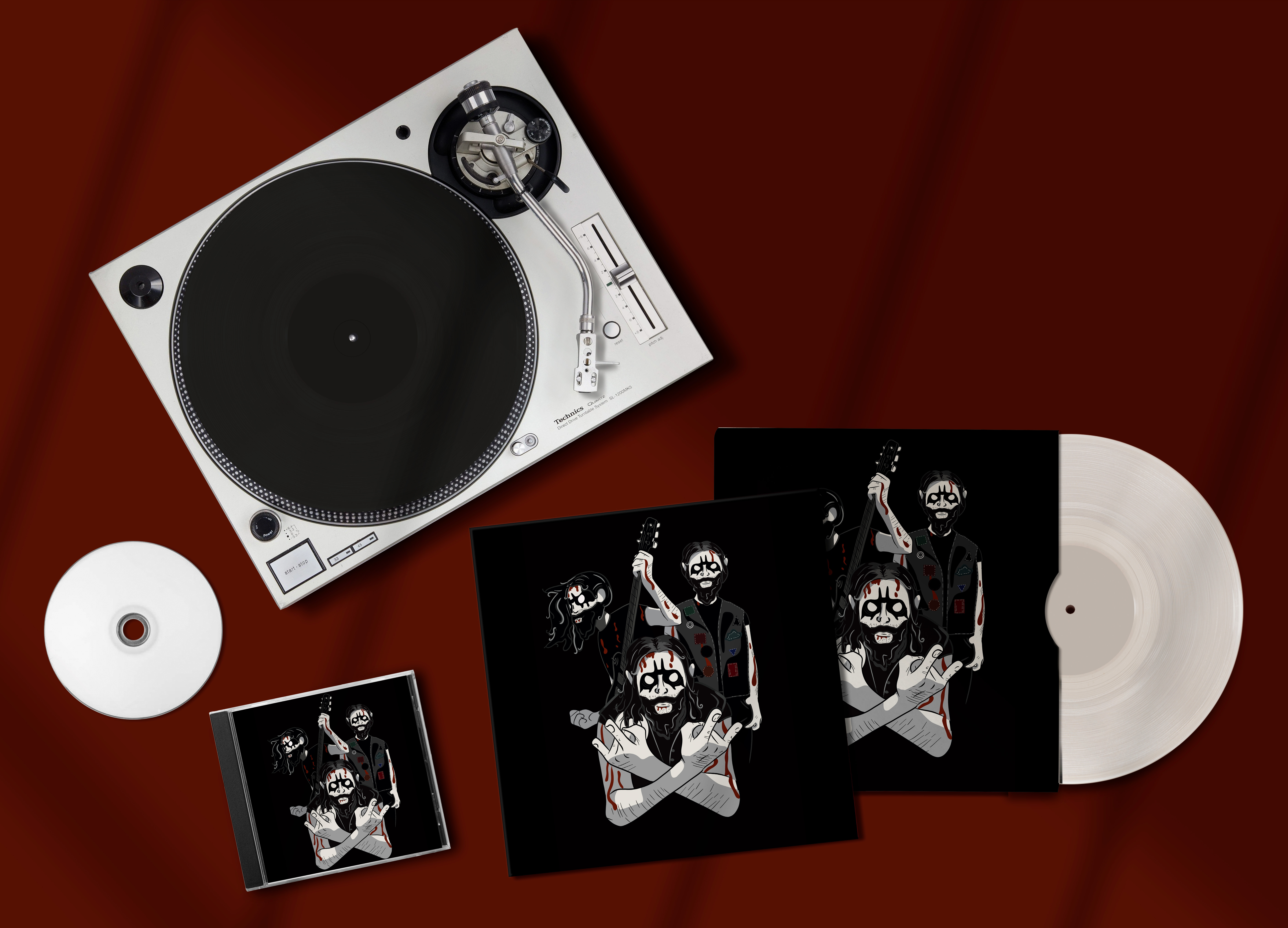 Vinyl illustration band character character design drawing guitar illustration metal metalhead pose rock rocker