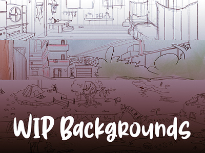 WIP Backgrounds vol.1 2d background background background drawing digital illustration sketches uncompleted wip