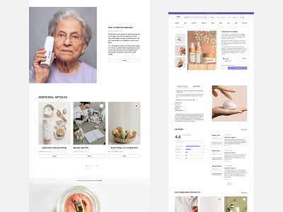 Online store - Website blog branding comments decorative cosmetics design homepage landing minimalism online store product card product catalog product filters product promotions registration skincare typography ui ux web website