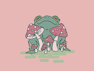 I'm a Fungi art character design design digital art digital drawing drawing frogs fungi graphic design illustration mushrooms shrooms sketch swamp toad stools toads