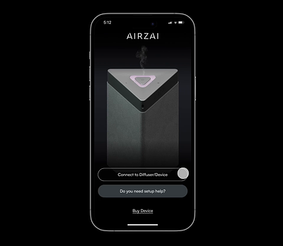 Diffuser connecting device process animation bluetooth darktheme loading search smarthome ui ux wifi