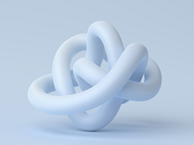 Abstract shape 3d abstract art background blender clean design illustration knot light line minimalist render shape simple white