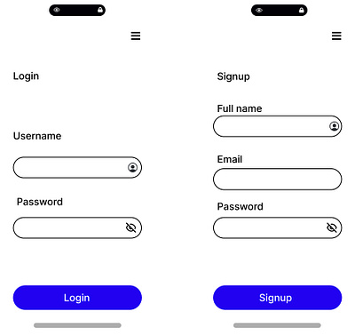 Login and Signup page graphic design ui