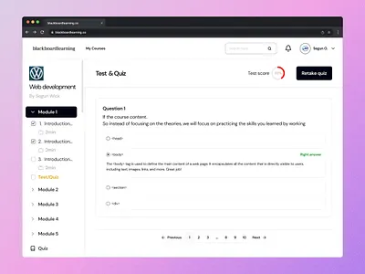 Test & Quiz Results branding design edtech graphic design ui ux
