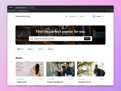 Search for Course branding design edtech ui ux