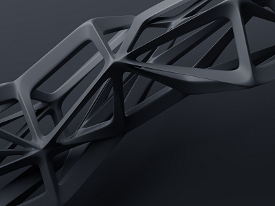 Abstract black shape 3d abstract art background black blender dark design geometric illustration render shape structure wireframe