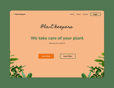 Daily UI Challenge #003: Landing page dailyui herobanner landingpage plants ui