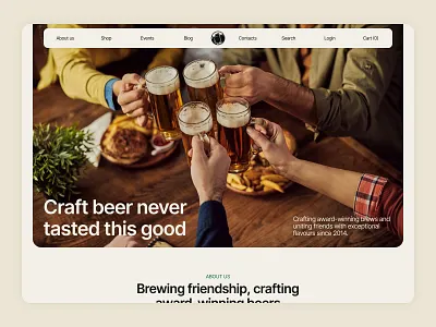 Brewery Landing Page beer landing branding brewery design landing page light theme minimalism ui ux