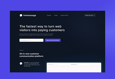Livemessage Redesign branding design figma figmadesign landing page prototype ui uiux