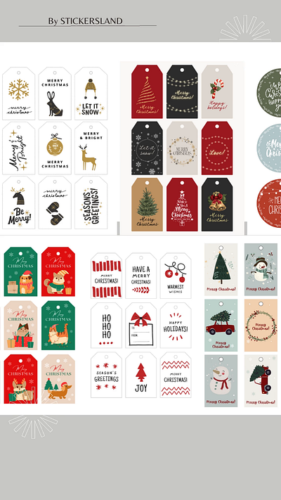 CHRISTMAS TAGS COLLECTION by STICKERLANS christmas stickers tags