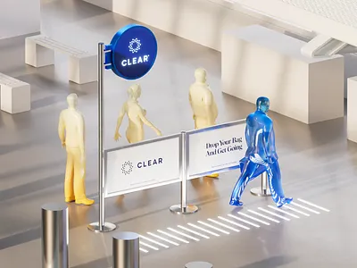 Clear lane 3d 3d airport 3d illustration 3d set airport branding c4d cinema4d clear design illustration octane redshift service design ui