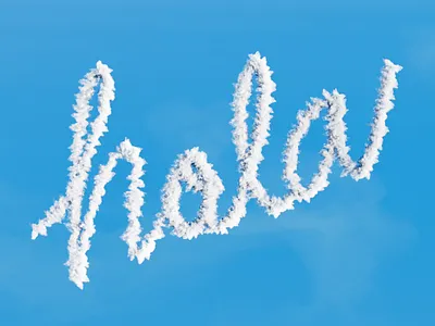 Hola 3d 3d type 3d typography branding c4d calligraphy cinema4d cloud typography clouds design hola illustration logo octane redshift sky writing typography