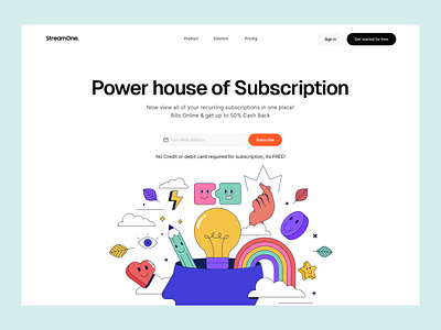 Product landing page design abstract colorful hero illustration landing page landing page design minimal product software subscribe subscription tool toolkit ui user interface ux web design website
