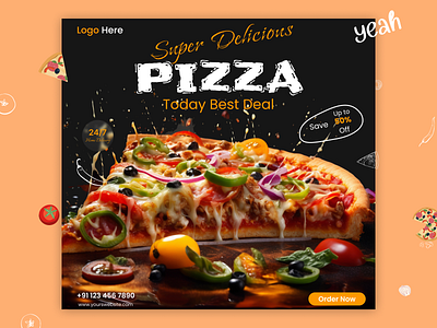 Pizza Creative post design food post graphic design pizza pizza post post design social media post
