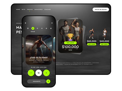 Fitness app cards clean desktop version fit fitness flat health app health fitness layout onboarding premios reto swipe ui ux web