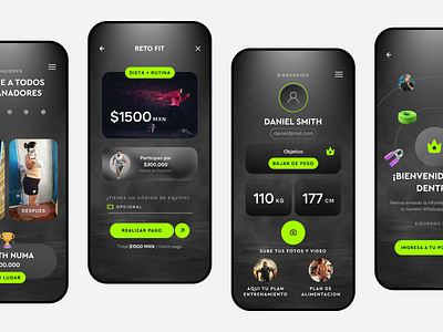 Health Fitness app clean fit fitness flat health layout main screen pricing page profile reto ui ux web welcome