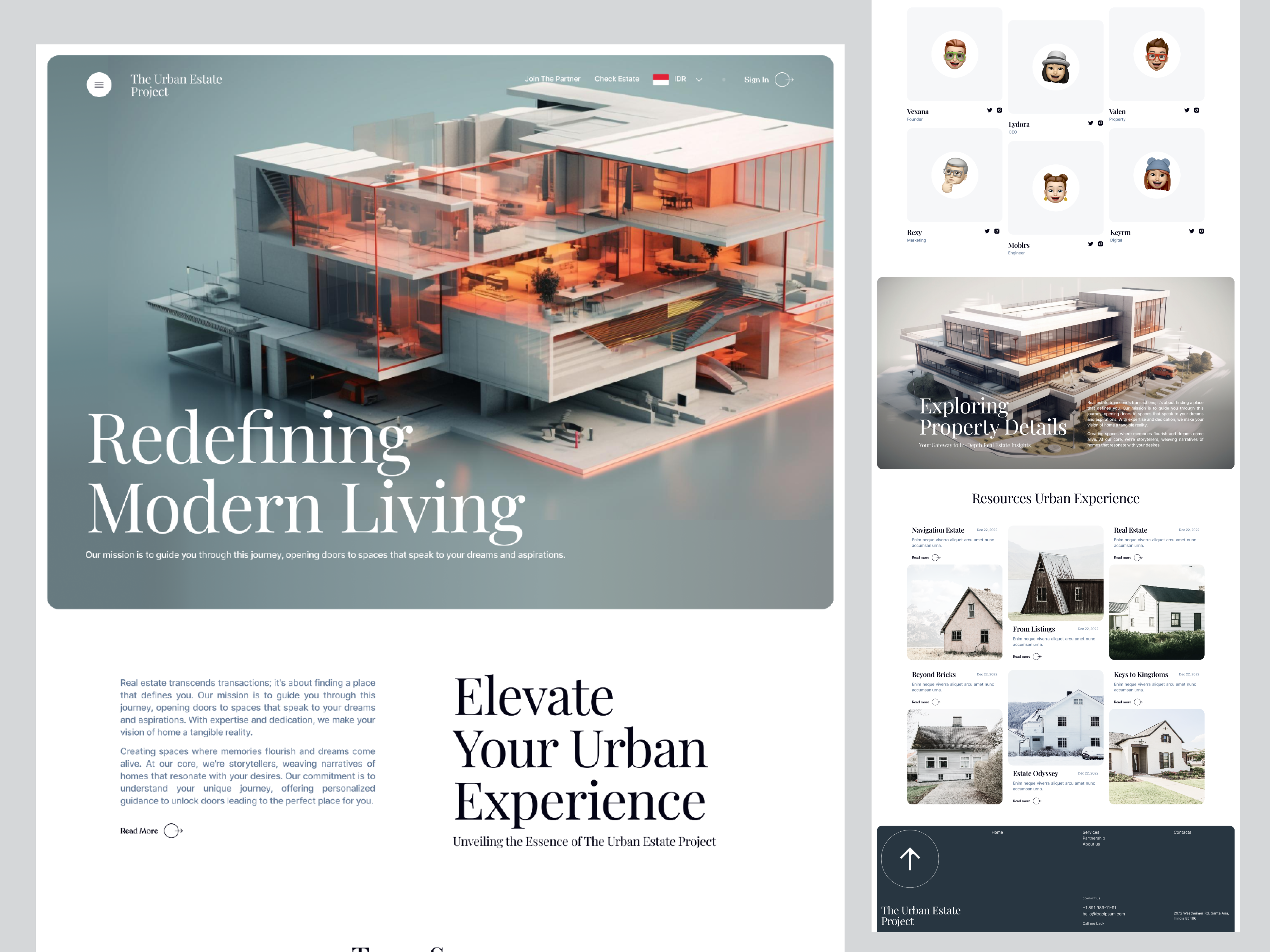 The Urban Estate Project - Landing Page agent landing page listing modern living property real estate real estate agency realestate realestateagent rent ui ui ux web web design website