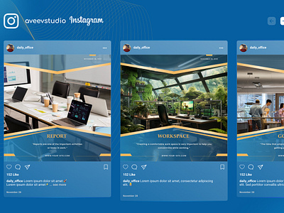 Office Theme Instagram Feed Design desain instagram graphic design instagram instagram design ui