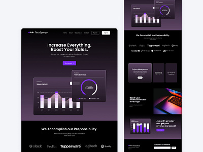 Web Design for TechSynergy. brand brand identity branding design figma framer graphic design illustration landing page logo ui ui design ui ux design ux vector web design web page webflow website design