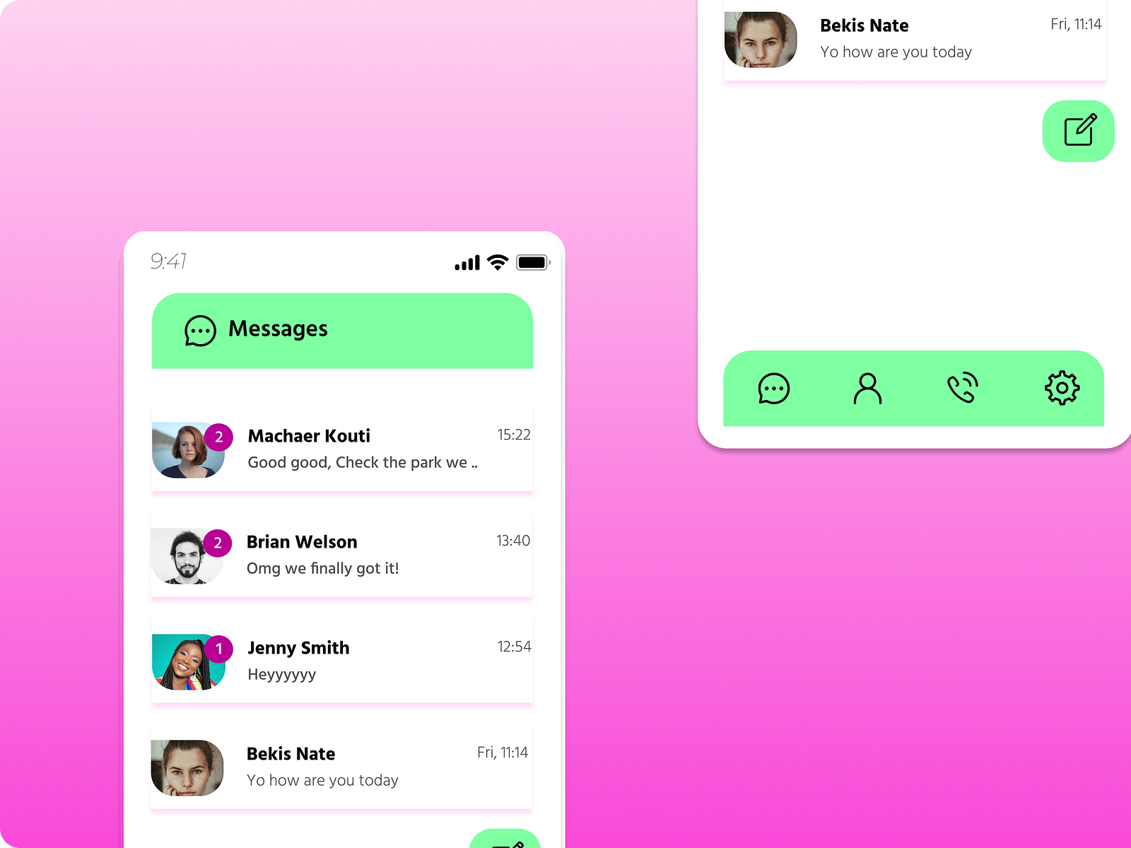 DailyUI #13: Direct Message by Machaer kouti on Dribbble