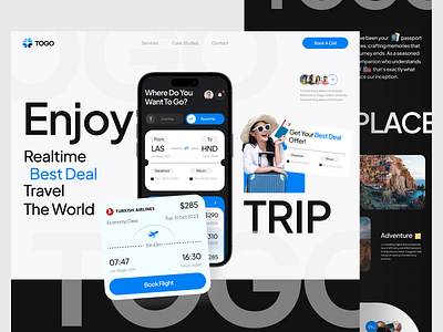 TOGO - Travel Website booking design flight holiday home page landing page ticket ticketing travel travel app trip ui uidesign vacation web design website