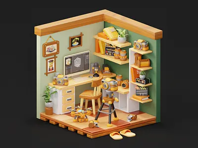 Photographer Work Room 3D Illustration 3d 3d asset 3d icon 3d illustration 3d isometric 3d room camera isometric isometric room photo photograph photographer photography studio work working space workplace workroom workspace workstation