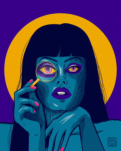 Curiosity adobe illustrator advertising colorful colorful portrait design digital art digital illustration digital paiting editorial graphic design illustration magazine portrait vector art vector portrait vector style woman portrait women illustration
