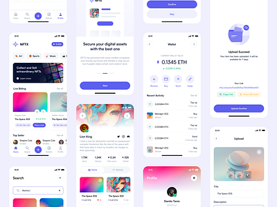 NFTX - NFT Market Mobile App android app app design bitcoin crypto app cryptocurrency digital assets ios iphone mobile mobile app mobile design nft nft app toko design transaction ui ui8 uikit uxdesign