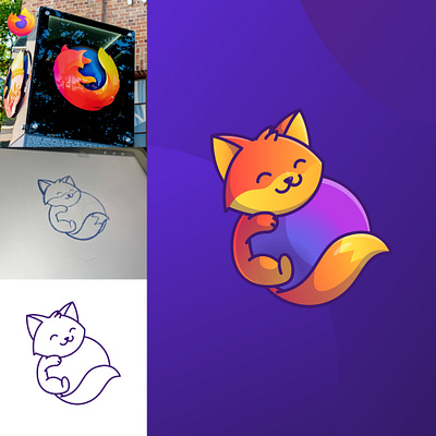 Redesign Firefox Logo 🦊🦊 cartoon cute cute fox cutecartoon firefox logo firefox mascot firefox redesign fox logo fox mascot illustration logo mascot vector