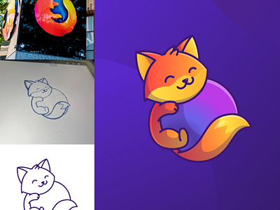 Redesign Firefox Logo 🦊🦊 cartoon cute cute fox cutecartoon firefox logo firefox mascot firefox redesign fox logo fox mascot illustration logo mascot vector