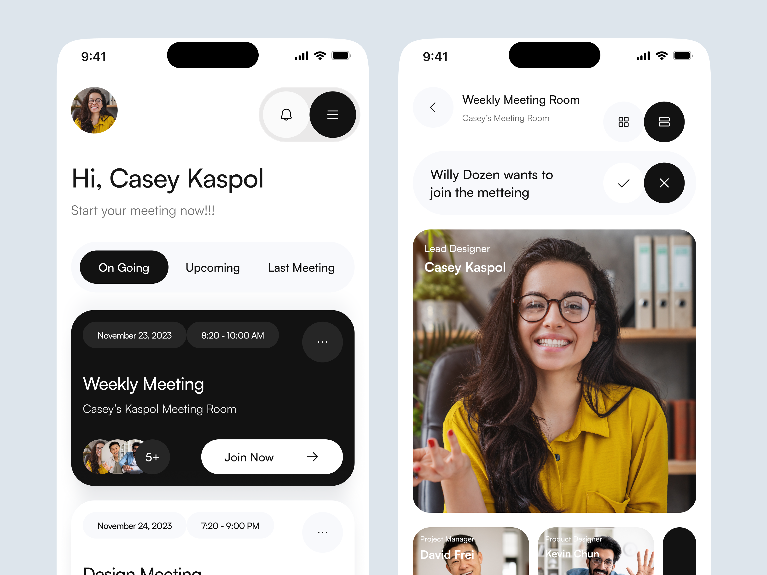 Echomeet - Video Conference Mobile App app app ui clean design conference design livestream meeting mobile mobile app mobile platform online meeting saas seminar speakers ui ui design uiux video call video conference zoom