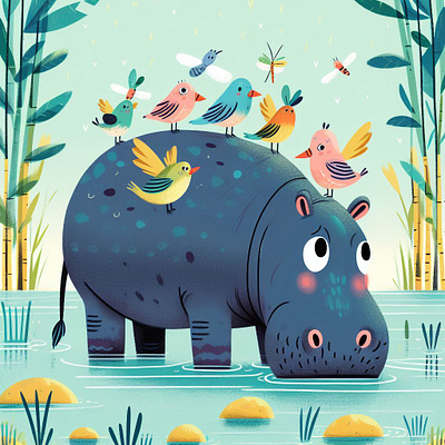 Hippopotamus | African Wildlife | tracingflock animal artificial intelligence creatures graphic design hippopotamus illustration natgeo tracingflock wildlife wildlife africa