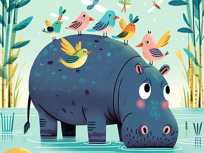 Hippopotamus | African Wildlife | tracingflock animal artificial intelligence creatures graphic design hippopotamus illustration natgeo tracingflock wildlife wildlife africa