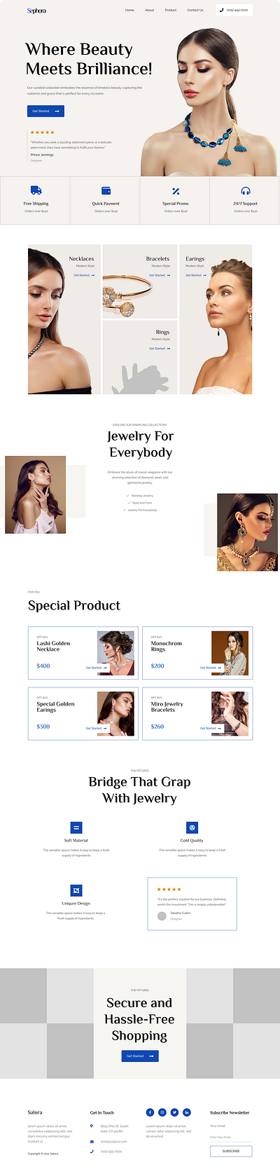 Jewellery Web Design branding graphicdesign html css javascript interactivedesign jewellery site landing page landing page design mobiledesign responsivedesign ui ux userexperience visualdesign web design website website design