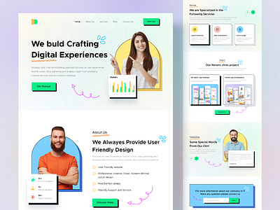 Digital Agency landing Page agency agency landing page agency website application branding design digital agency exploration homepage interactive landing page marketing minimal modern startup landing page ui ui design ux website