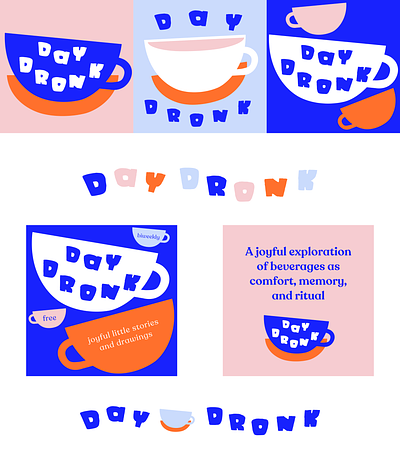 Daydronk newsletter branding branding design hand lettering illustration