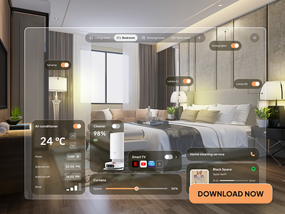 Smart home/ Glassmorphism style glassmorphism glassmorphism app home app smart home smart home app ui