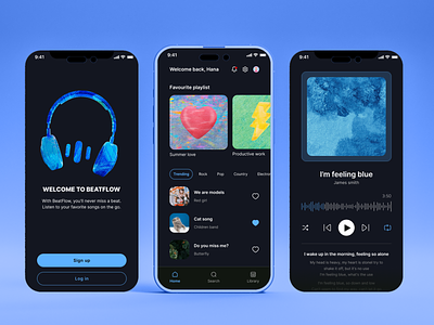 Music Mobile app card design listen to music mobile app mobile mockup music app