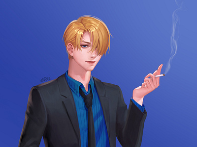 Sanji 2d illustration book cover cg illustration disital illustration fanart illustration noai