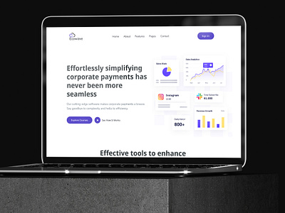 Ecowave: Saas website landing page b2b corporate digital agency finance landingpage minimal nahid pixelean saas saas design saas website ui web design web template website website design