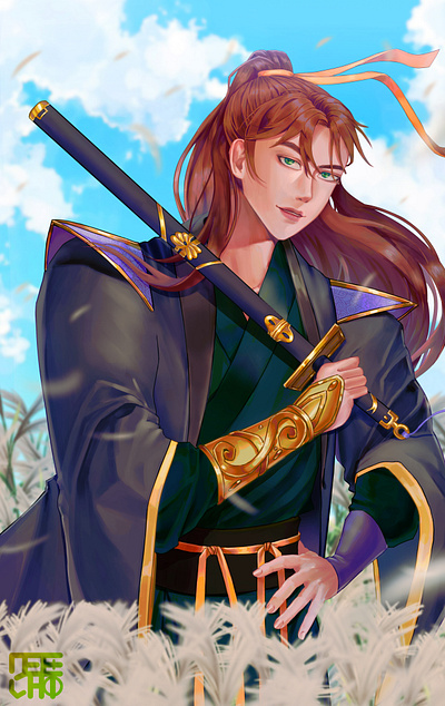 Wuxia 2d illustration book cover cg illustration character design disital illustration illustration noai wuxia