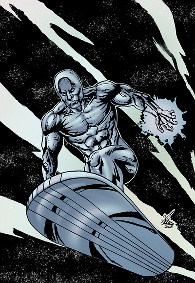 Silver Surfer - (Marvel Comics) artist artwork character illustration comic artist comic cover comic style concept cosmic cover artwork design drawing energy fanart fantasy illustration power sci fi silver surfer sketch superhero