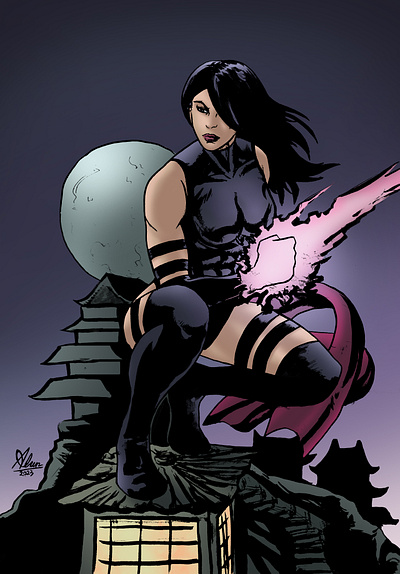 Psylocke - (X-Men) art concept artist artwork character illustration comic artist comic style design drawing drawing ideas energy fanart female character illustration layout mutant ninja power powerfull psylocke x men