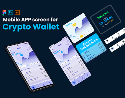 Crypto Wallet UI branding design figma graphic design icons mobile app ui