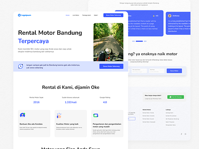 Renting Motorcycle Website design landing page landinge page design renting renting motorcycle renting website ui uiux website website design