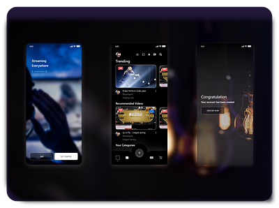 GamersKamp - Streaming App app cocept design gamerskamp mobiledesign streamingapp ui ux