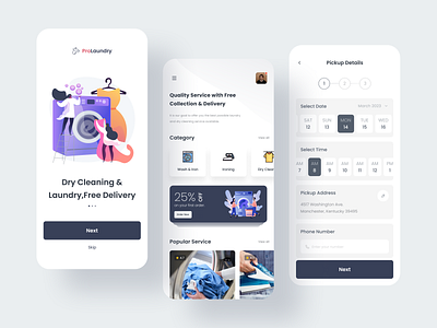 Laundry app app app design clean clothing design laundry laundry app minimal mobile mobile app modern service service app simple ui ui design