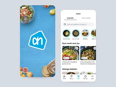 Albert Heijn app - What's for dinner adnroid after effects albert heijn app dutch gallery groceries hugo noorlander instagram ios market navbar order pdp plp secretpixels splash supermarket tapbar