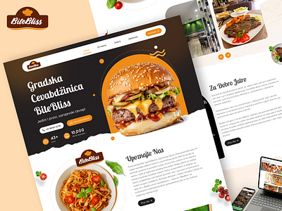 BiteBliss - Restaurant Website Design bitebliss branding cafe cafe website cooking design food food website graphic design homepage innovativeglance landingpage restaurant restaurant web site trending ui uiux web webdesign