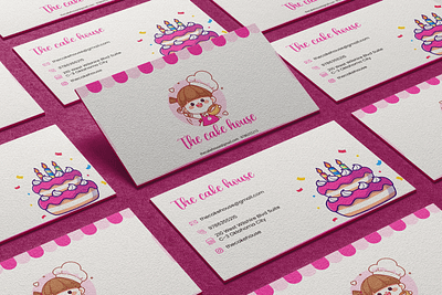 Visiting Card - The Cake House bakery birthday branding business business card cake card design dribbble logo pink visiting visiting card